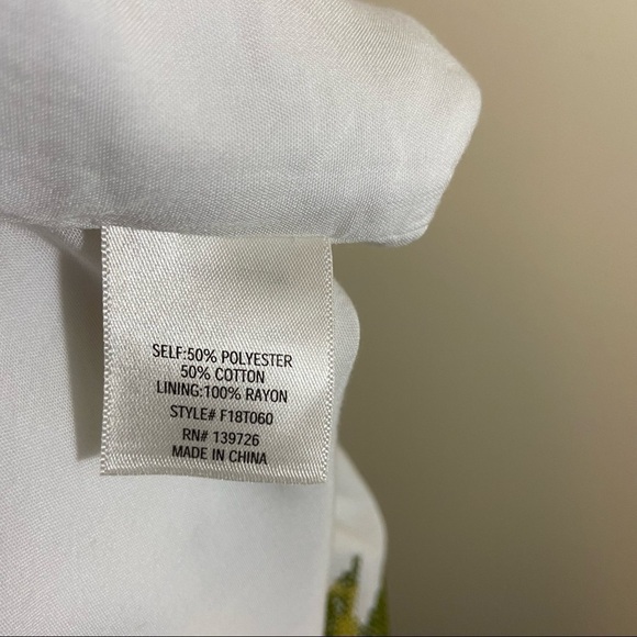 Off Shoulder Lemon Embroidered Cross Stitch Pullover Blouse White Sz M - Picture 11 of 15